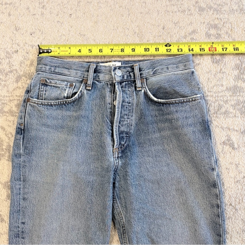 AGOLDE 90s High Rise Straight Distressed Jeans 25 Premium Vintage - Picture 6 of 8